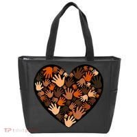 Juneteenth Heart Support Black History Month Black Gift Tote Bag thumb 0
