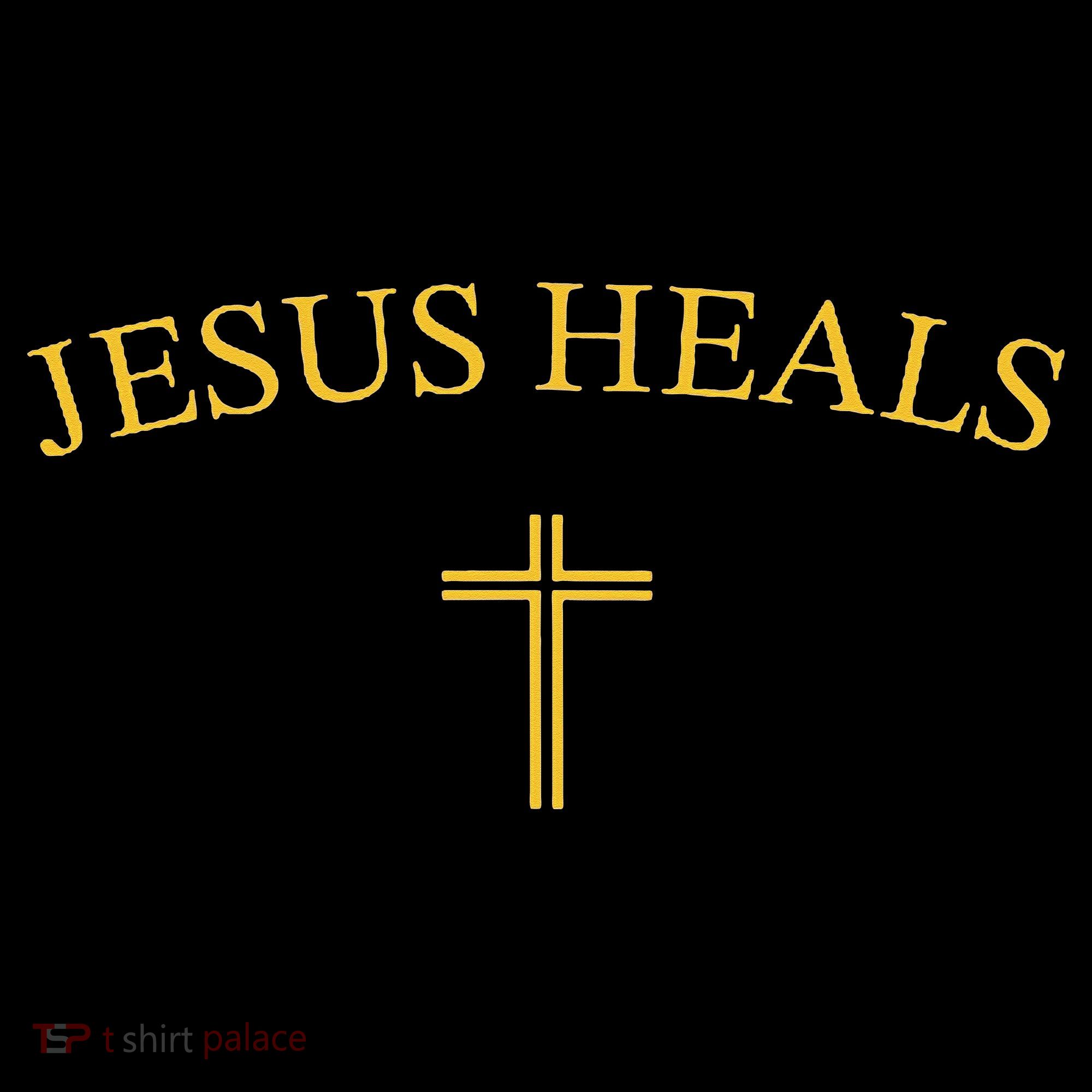 Jesus Heals - Simple Minimalist Christian Religious Cross Coffee Mug