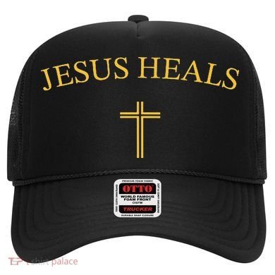 Jesus Heals - Simple Minimalist Christian Religious Cross Hat