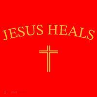 Jesus Heals - Simple Minimalist Christian Religious Cross Santa Hat thumb 1