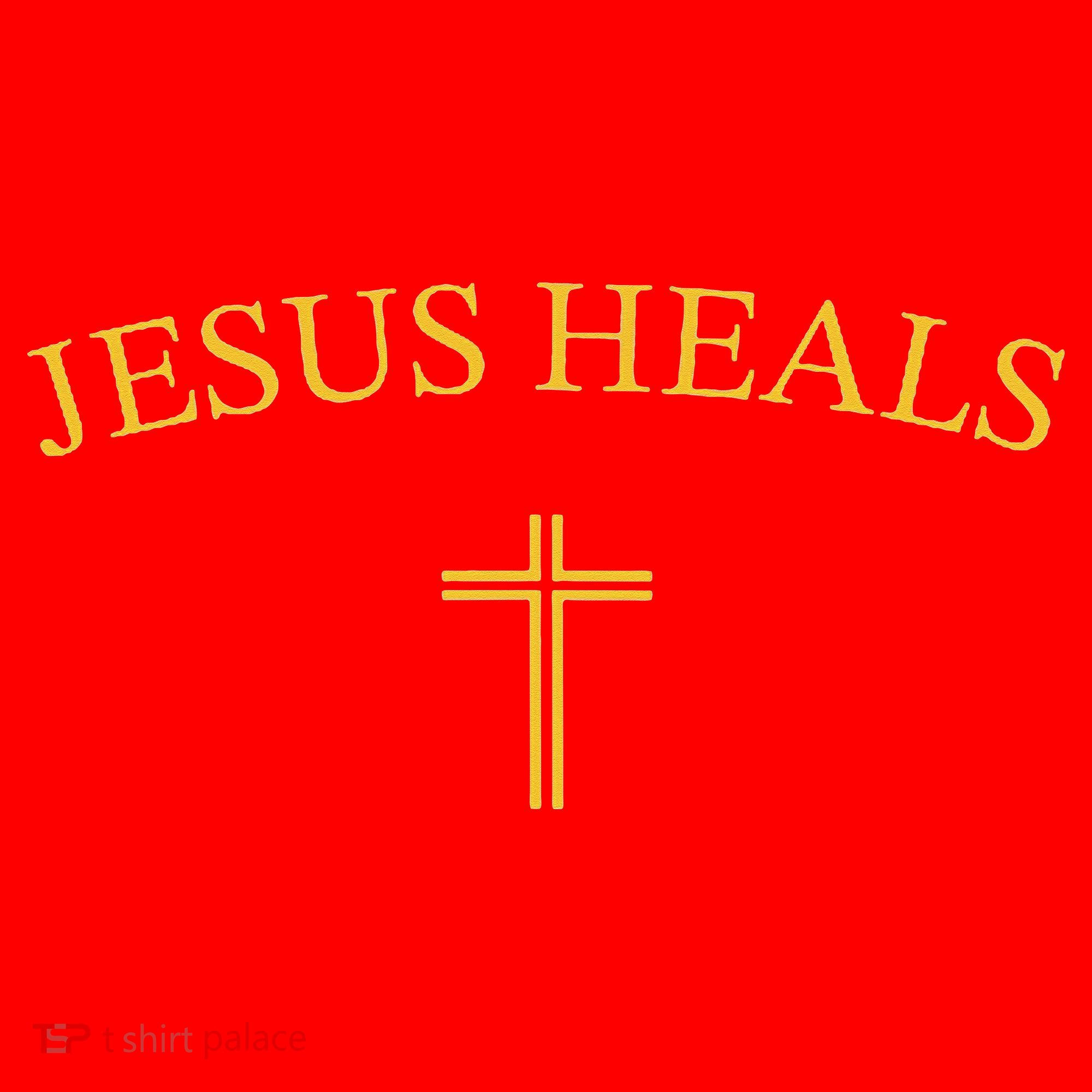 Jesus Heals - Simple Minimalist Christian Religious Cross Santa Hat