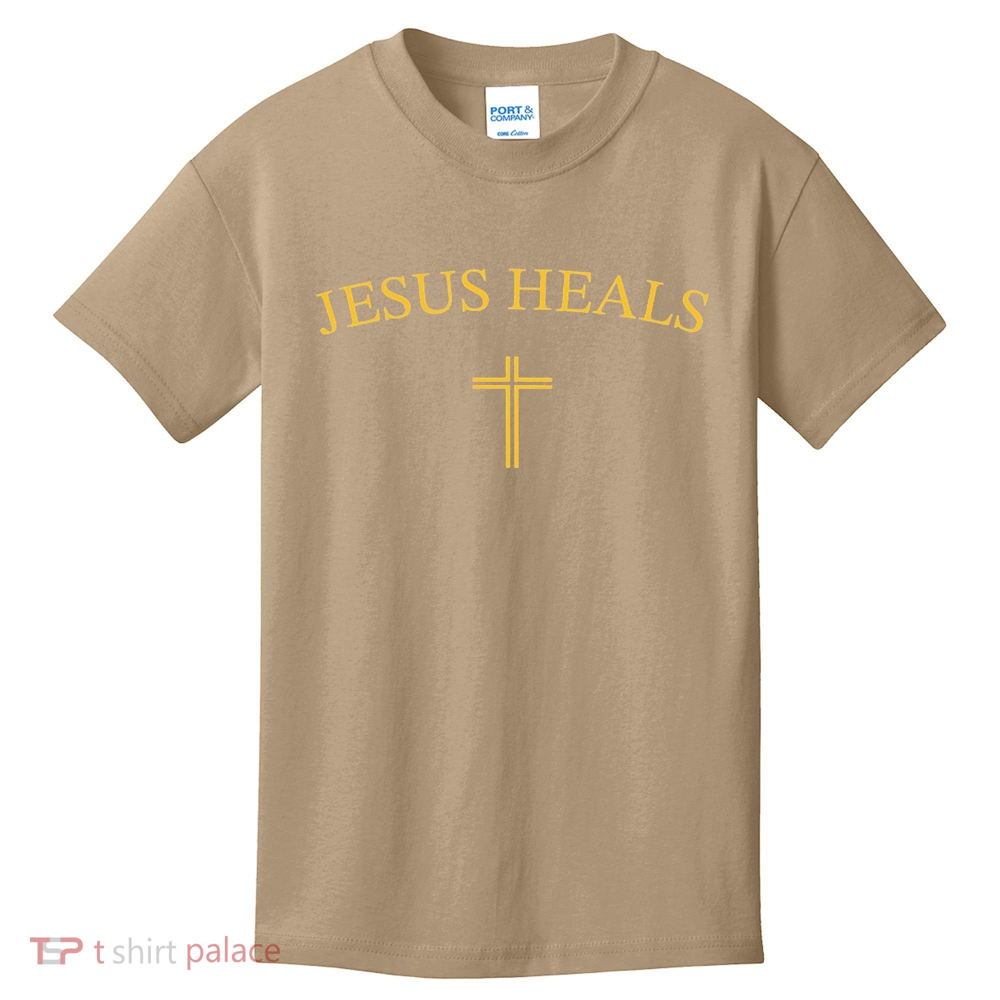 Jesus Heals - Simple Minimalist Christian Religious Cross Kids T-Shirt