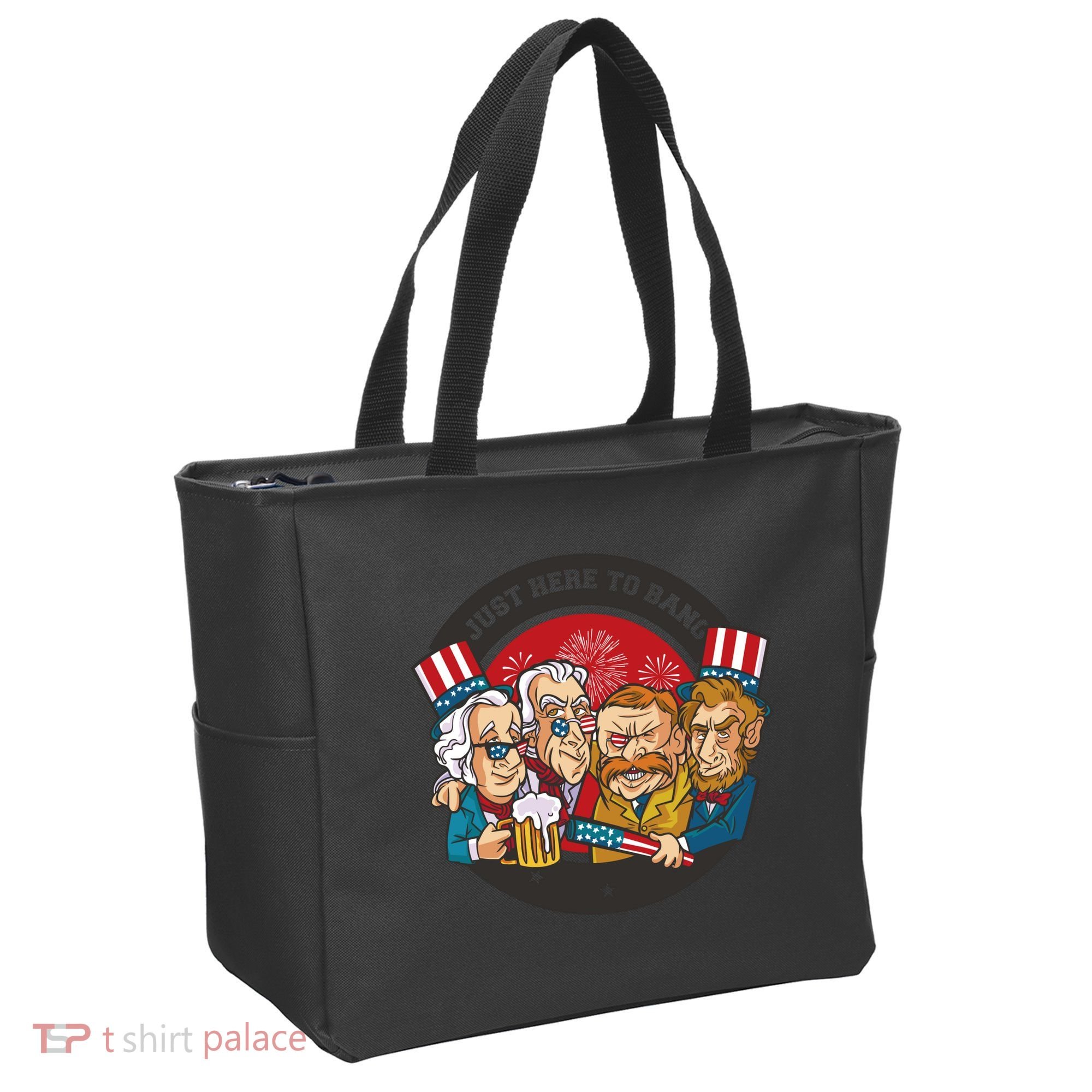 Just Here To Bang President Funny USA Tote Bag