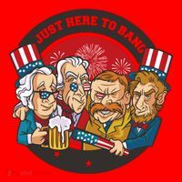 Just Here To Bang President Funny USA Santa Hat thumb 1