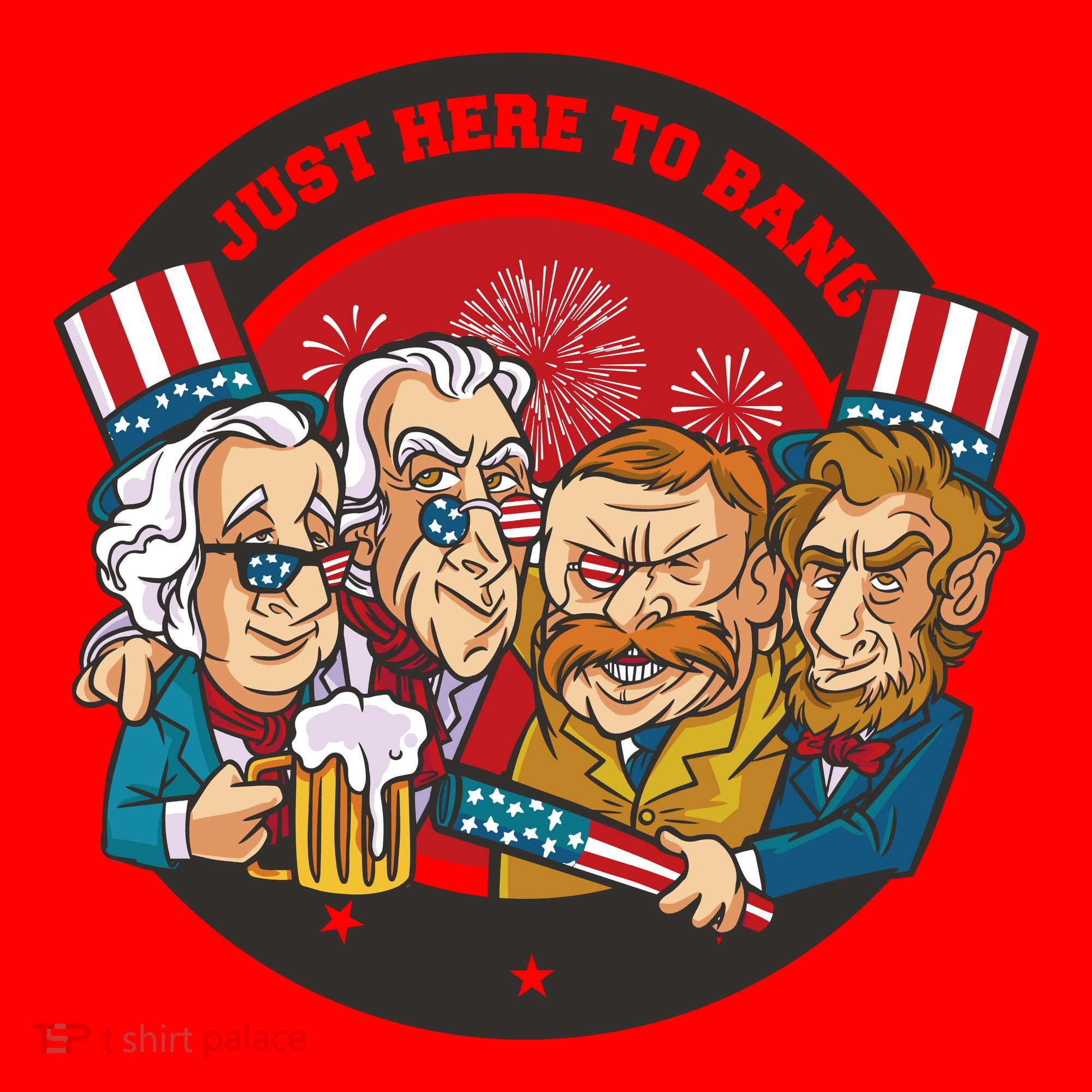 Just Here To Bang President Funny USA Santa Hat