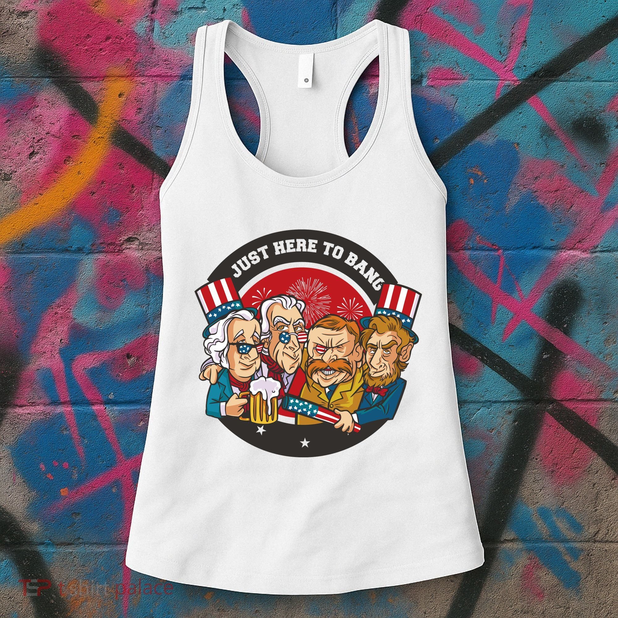 Just Here To Bang President Funny USA Women's Tank Top
