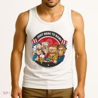 Just Here To Bang President Funny USA Tank Top thumb 3