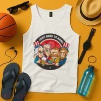 Just Here To Bang President Funny USA Tank Top thumb 4