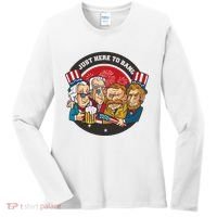 Just Here To Bang President Funny USA Women's Long Sleeve Shirt thumb 0