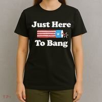 Just Here To Bang Funny 4th July American Flag T-Shirt thumb 4