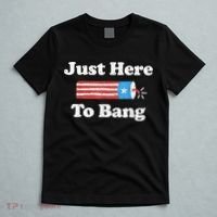 Just Here To Bang Funny 4th July American Flag T-Shirt thumb 5