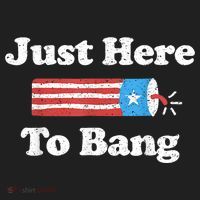 Just Here To Bang Funny 4th July American Flag Beanie thumb 2