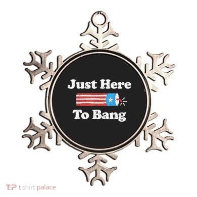 Just Here To Bang Funny 4th July American Flag Ornament