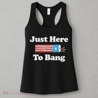 Just Here To Bang Funny 4th July American Flag Women's Tank Top thumb 3