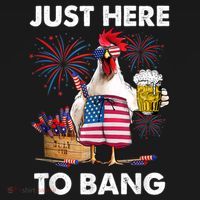 Just Here To Bang USA Flag Funny 4th Of July Chicken Beer Mousepad thumb 1