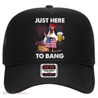 Just Here To Bang USA Flag Funny 4th Of July Chicken Beer Hat thumb 0