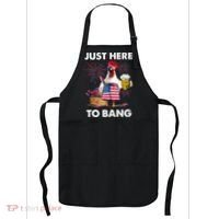 Just Here To Bang USA Flag Funny 4th Of July Chicken Beer Apron thumb 0