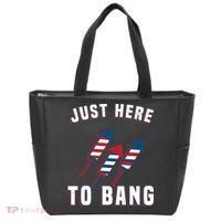 Just Here To Bang Funny 4th Of July Tote Bag thumb 0