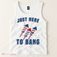 Just Here To Bang Funny 4th Of July Tank Top thumb 2