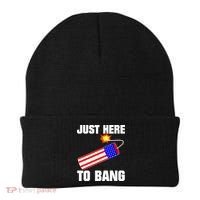 Just Here To Bang Gunpowder Flag Us Gift Beanie thumb 0