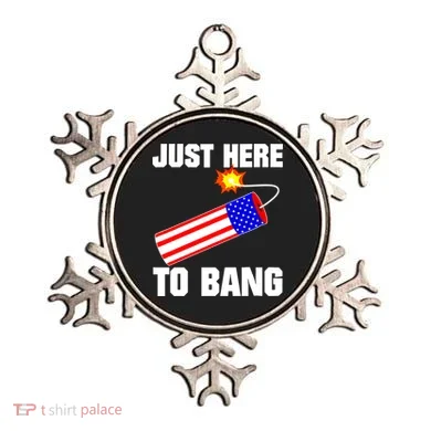 Just Here To Bang Gunpowder Flag Us Gift Ornament
