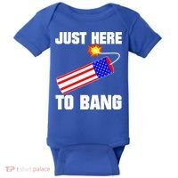 Just Here To Bang Gunpowder Flag Us Gift Baby Bodysuit thumb 0