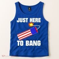 Just Here To Bang Gunpowder Flag Us Gift Tank Top thumb 2
