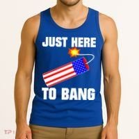 Just Here To Bang Gunpowder Flag Us Gift Tank Top thumb 3