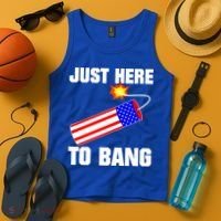 Just Here To Bang Gunpowder Flag Us Gift Tank Top thumb 4