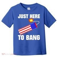 Just Here To Bang Gunpowder Flag Us Gift Toddler T-Shirt thumb 0