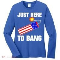 Just Here To Bang Gunpowder Flag Us Gift Women's Long Sleeve Shirt thumb 0