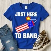 Just Here To Bang Gunpowder Flag Us Gift Women's T-Shirt thumb 3