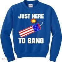 Just Here To Bang Gunpowder Flag Us Gift Kids Sweatshirt thumb 0