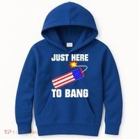 Just Here To Bang Gunpowder Flag Us Gift Kids Hoodie thumb 0