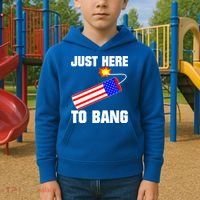 Just Here To Bang Gunpowder Flag Us Gift Kids Hoodie thumb 2