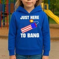 Just Here To Bang Gunpowder Flag Us Gift Kids Hoodie thumb 3