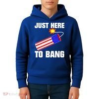 Just Here To Bang Gunpowder Flag Us Gift Kids Hoodie thumb 4