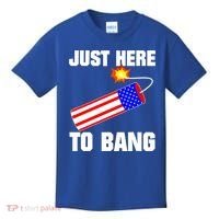 Just Here To Bang Gunpowder Flag Us Gift Kids T-Shirt thumb 0