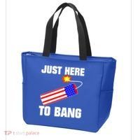 Just Here To Bang Gunpowder Flag Us Gift Tote Bag thumb 3