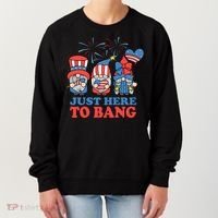 Just Here To Bang Gnome 4th Of July Women's Sweatshirt thumb 0