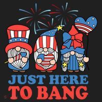 Just Here To Bang Gnome 4th Of July Women's Sweatshirt thumb 2
