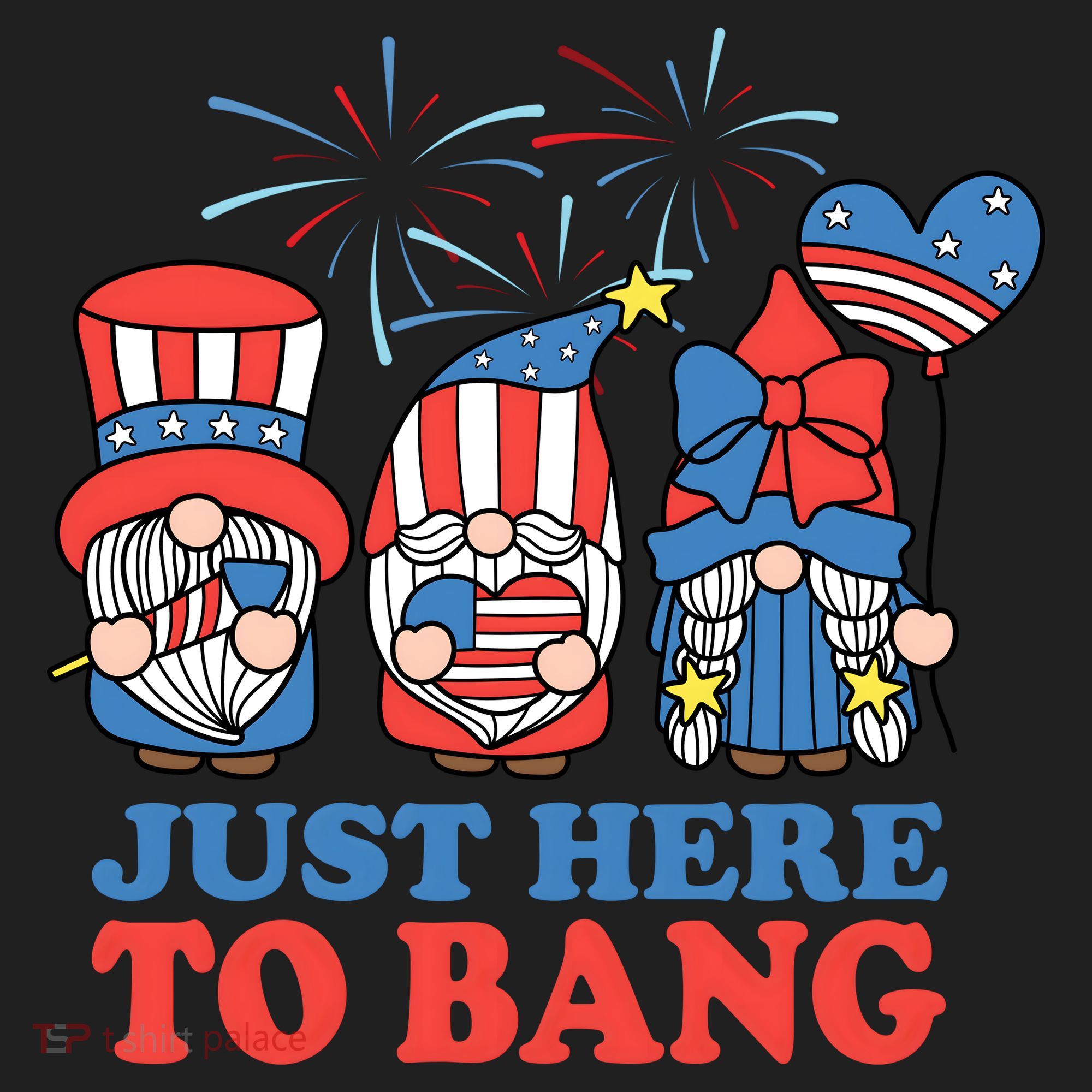 Just Here To Bang Gnome 4th Of July Women's Sweatshirt