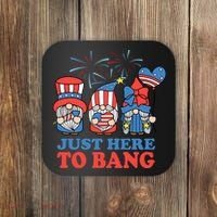 Just Here To Bang Gnome 4th Of July Coaster thumb 0