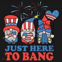 Just Here To Bang Gnome 4th Of July Coaster thumb 2