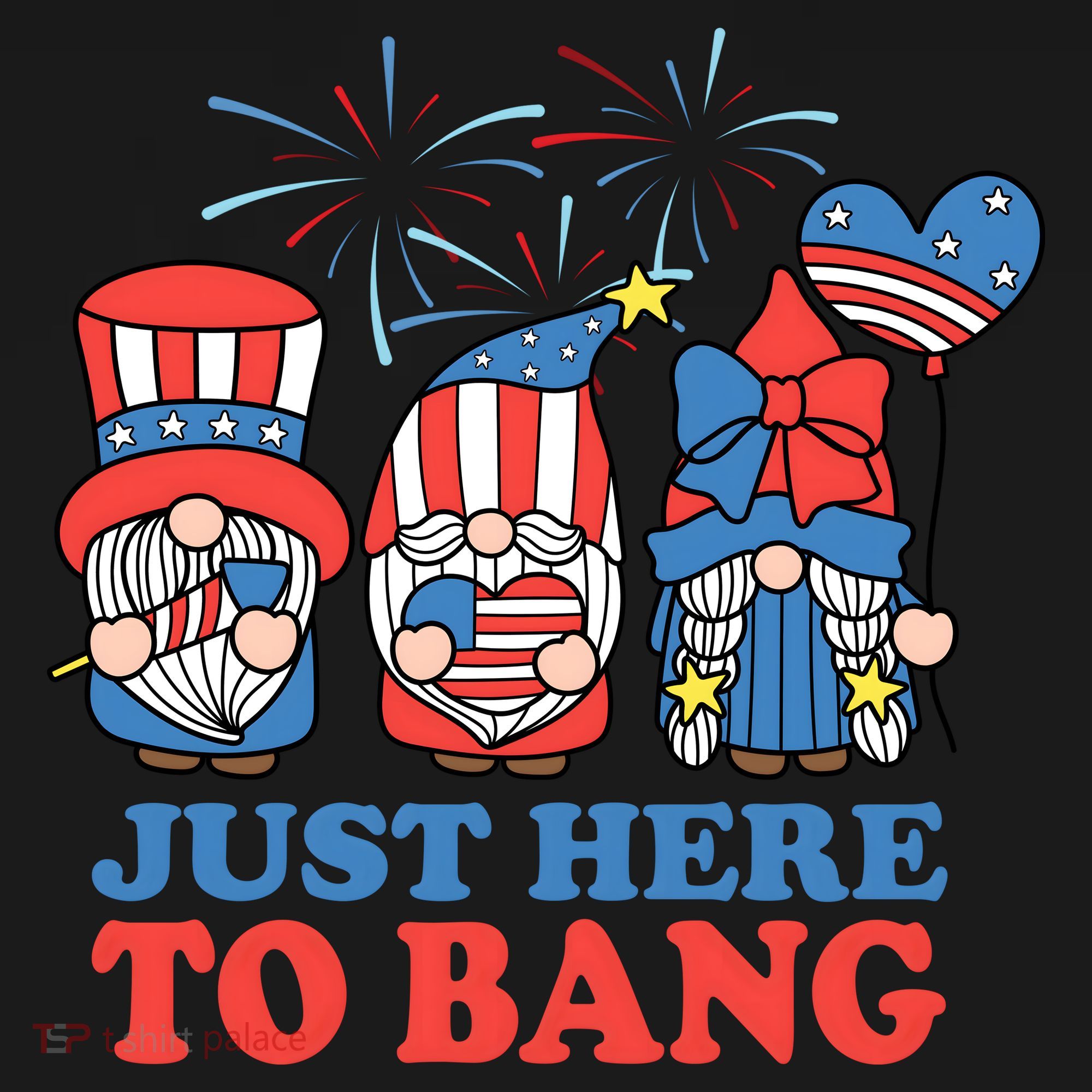 Just Here To Bang Gnome 4th Of July Coaster