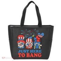 Just Here To Bang Gnome 4th Of July Tote Bag thumb 0