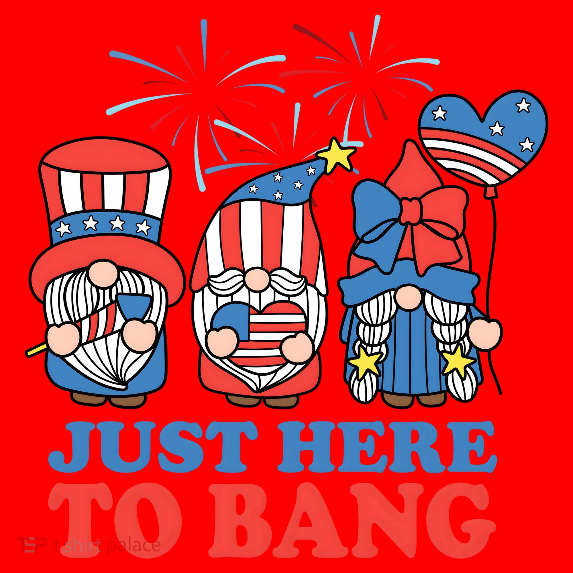 Just Here To Bang Gnome 4th Of July Santa Hat