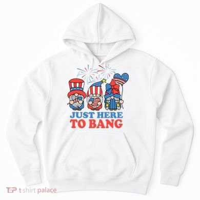 Just Here To Bang Gnome 4th Of July Hoodie