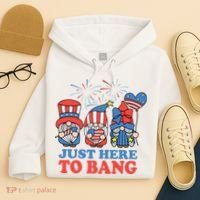Just Here To Bang Gnome 4th Of July Hoodie thumb 4