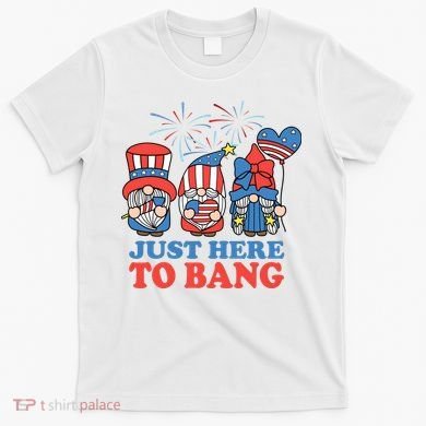 Just Here To Bang Gnome 4th Of July T-Shirt
